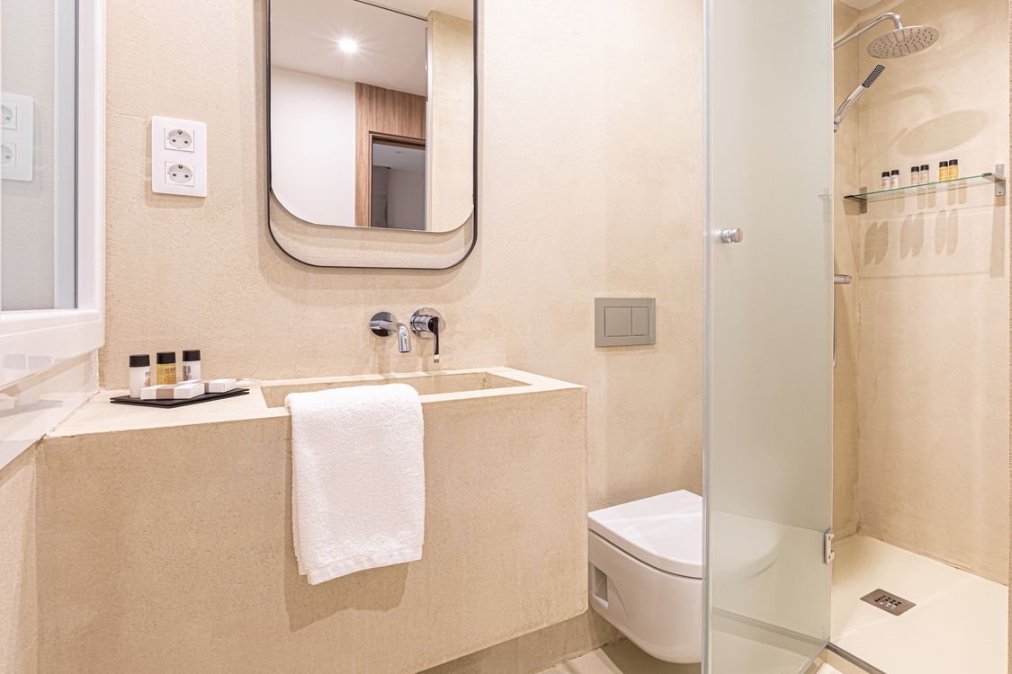 Standard Double Room - Bathroom and shower